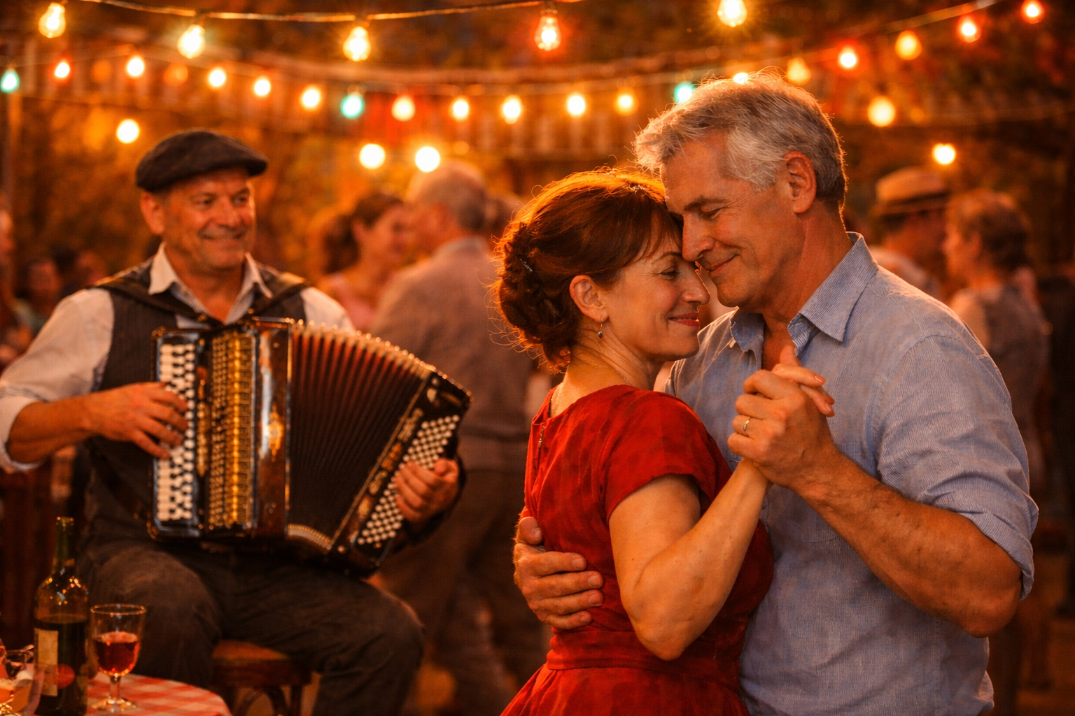 danseurs musette dans un café